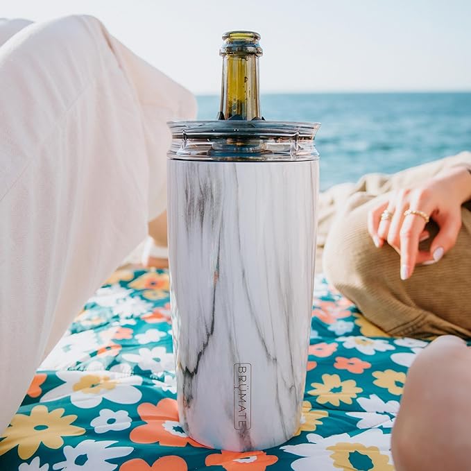 BrüMate Togosa 2-in-1 Wine Chiller Bucket & Pitcher | 100% Leakproof Locking Lid | Portable Chiller Fits Most Wine, Champagne, & Liquor Bottles | Perfect Wine Gift | 49oz (Nightfall Blue)