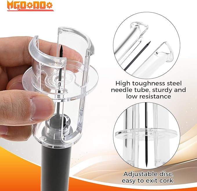 4pcs Wine Opener Set,4 in 1 Air Pressure Wine Bottle Opener Set Including Foil Cutter,Vacuum Stopper,Wine Pourer,Efficient Corkscrew Bottle Opener Without Damaging Corks