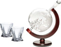 Whiskey Decanter Set, 50 oz - Glass Drink Dispenser for Wine, Alcohol, Scotch, Bourbon and Brandy with 2 Diamond Whiskey Glasses - Ideal Dad Gifts (Carrack Ship)