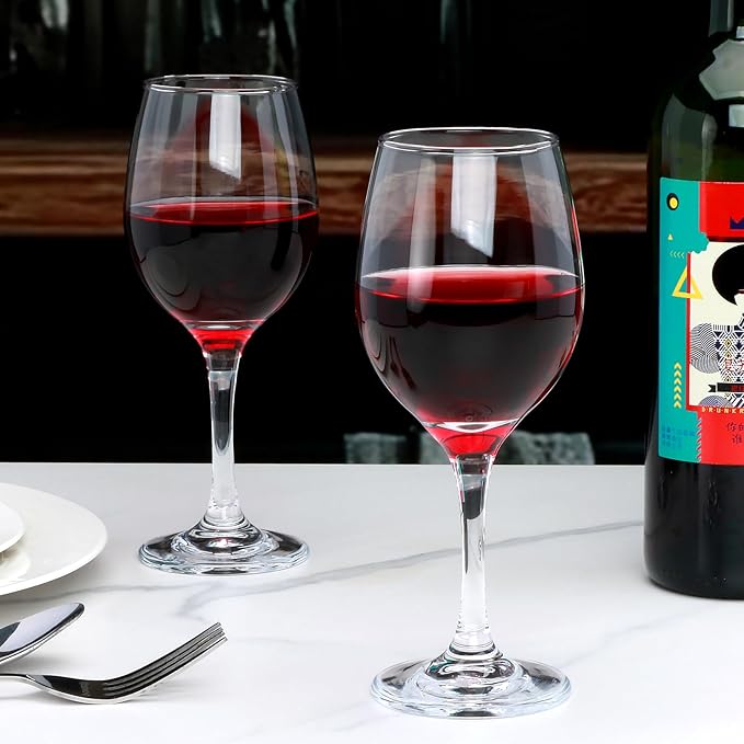 Wine Glasses Set of 12, 11 oz Clear Wine Glass Set, Red/White Wine Glasses with Pretty Gift Box for Birthday,Christmas,Party,Restaurant,Home Bar and Decorations