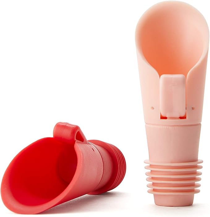 Rabbit Flipper Wine Pourer & Bottle Stoppers (Pink, Set of 2)
