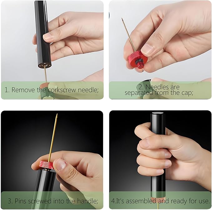 Mini Wine Opener | Travel Portable Pocket Air Pressure Pump Wine Bottle Opener | Assemblable Design Corkscrew 7S Quick Bottle Opening | for Home, Restaurant, Party,Wine Lovers (Red)