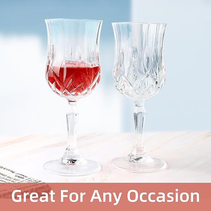 UMEIED 12 Pack 7.2oz Wine Glasses, Small Stemware for Red Wine, Port, Sherry, Dessert Wine, Crystal Clear Classic Glass Goblets Elegant Glassware for Restaurants, Bars, Home Use