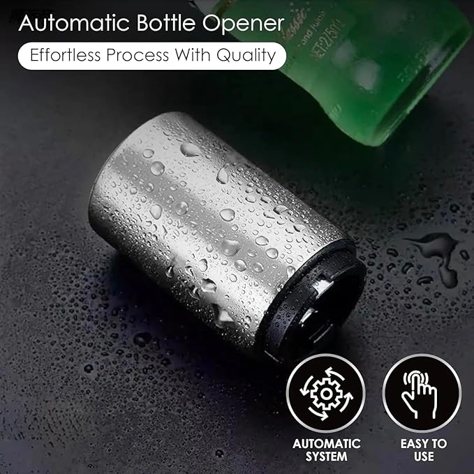 Automatic Stainless Steel Bottle Opener Push Down (Silver)