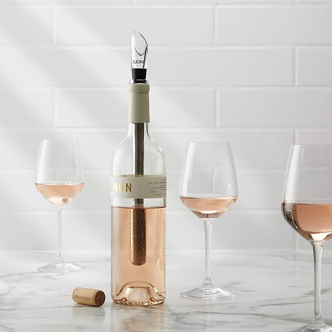Houdini Wine Chiller & Pourer Stick, Keep Cold for up to 24 Hours, STAINLESS