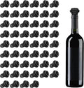 52 Pcs Wine Stopper Vacuum Pump Sealer Silicone Saver Resealable Bottle Stoppers for Wine Bottles, Glass Bottles, Kitchen Supplies(Black)