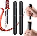 Wine Opener Manual with Foil Cutter Pack of 2 - NUCOKRS Aeropop Style Corkscrew Pen Shape Design 3 to 7 Air Pumps to Open (Black+Black)