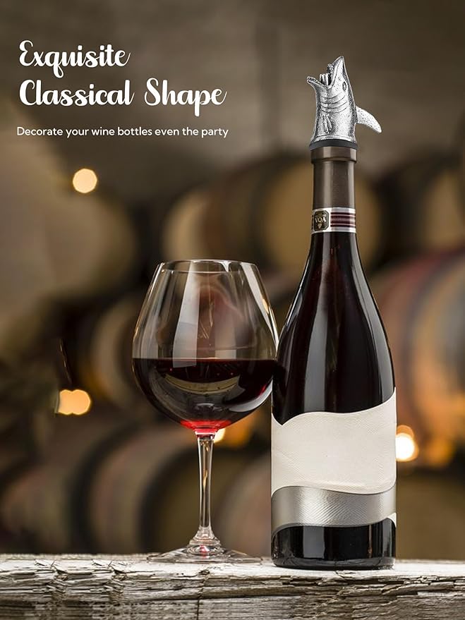 Animal Wine Pourer Spout, Drip Free Bottle Pourer & Stopper for Wine and Liquor Bottles, Funny Gift for Men, Dad, Hostess and Housewarming, Bar Cart Accessory for Holiday Party Decor, Multiple Animal