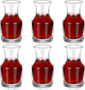 Remagr 6 Pack Single Serving Wine Carafe Glass Small Mini Carafe Individual Wine Refill Decanter for Dinner Parties Tastings Bars Restaurants (6.5 oz)