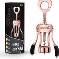 IPOW Wine Opener, Zinc Alloy Wine Bottle Opener, Wing Corkscrew Heavy Duty, Manual Multifunctional Cork Screw for Waiter,Rose Gold