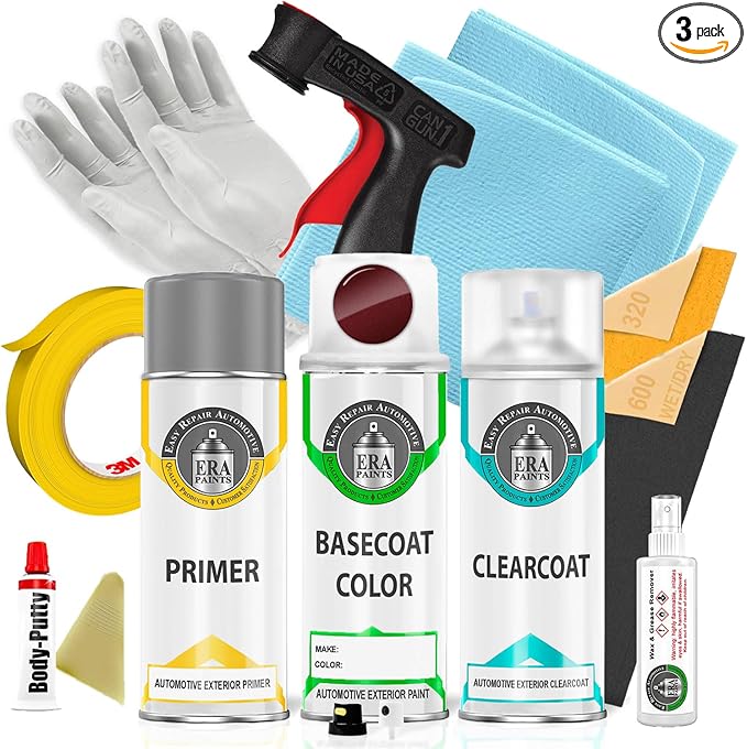 ERA Paints S3W/S5W - Ruby Wine Metallic for KIA Exact Match Automotive Touch Up Paint Spray - Pro Kit