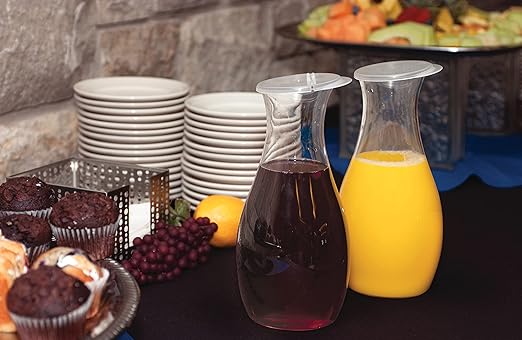 Carlisle FoodService Products Cascata Carafe for Water, Juice, and Wine for Kitchen and Restaurant, Polycarbonate, 52 Ounces, Clear, (Pack of 12)
