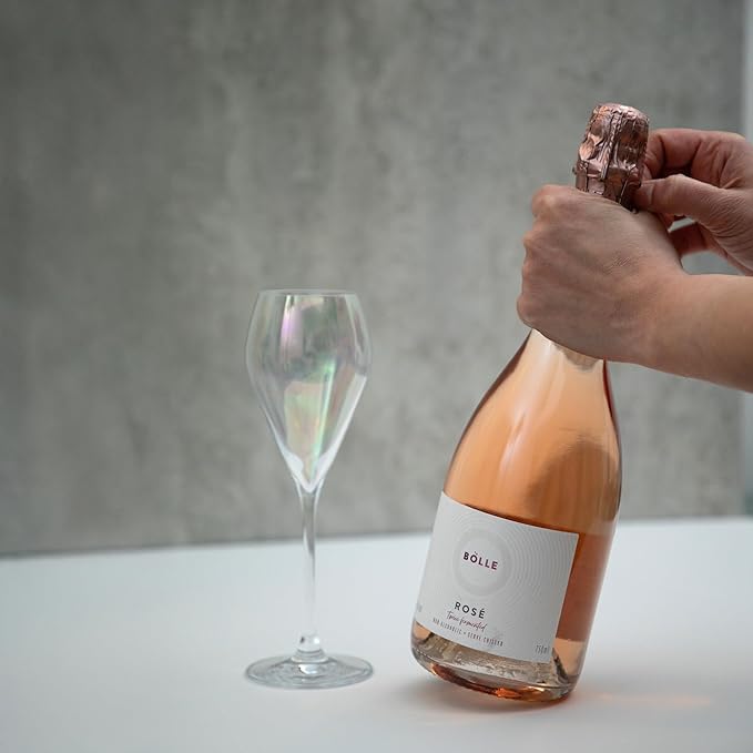 BOLLE Sparkling Rosé - Non Alcoholic Wine - Alcohol Free Sparkling Rose Wine, Award Winning Dry Fresh Red Berry Profile, Champagne Alternative, Zero Proof Champagne Style - 750ml