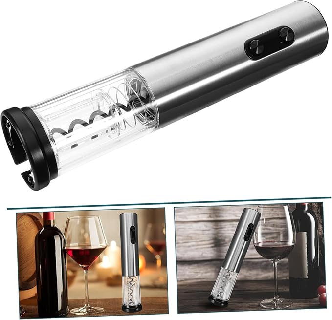 2pcs Automatic Electric Wine Opener Set Battery Powered Corkscrew with Foil Cutter Fast Cork Extraction Portable Wine Accessories for Home Party Wedding Celebration