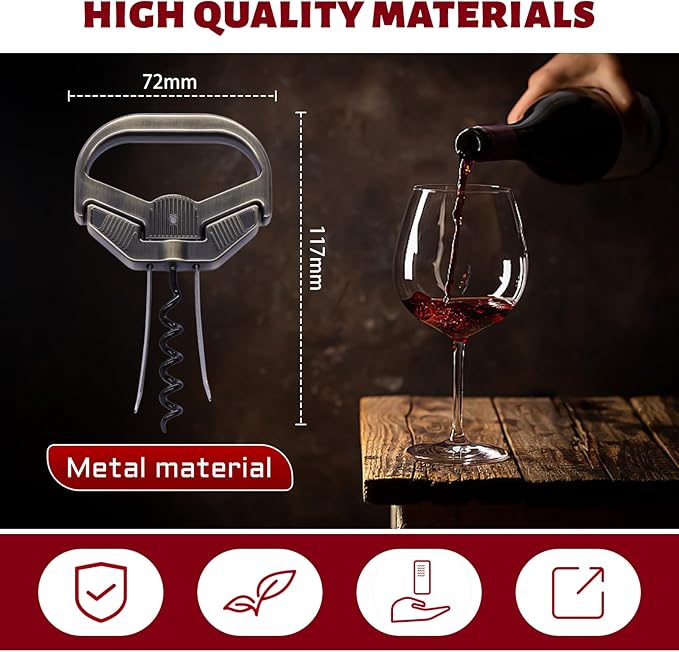 3 in 1 Ah So Two Prong Wine Opener & Cork Remover,It Can Remove The Older and Fragile Wine Corks so Easy for Connoisseurs to Uncork (classic-3Q)
