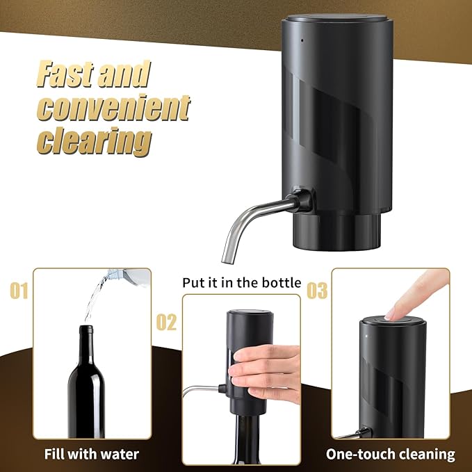 Wine Aerator Electric Wine Decanter Automatic Wine Aerator Portable One Touch Wine Dispenser Rechargeable Wine Pourer Wine Gifts for Wine Lovers and Parties