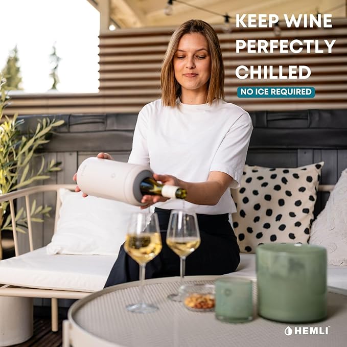 Wine Bottle Chiller Insulator Sleeve, Keeps Wine and Champagne Cold for 12 Hours, Vacuum Insulated Wine Bottle Cooler