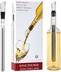 Wine Chiller Wine Aerator Wine Lover Gifts Wine Decanter Wine Accessories Perfect Wine Gifts for Women Wine Cooler Stick Rapid Iceless Wine Decanter Wine Chilling Rod set (red box）