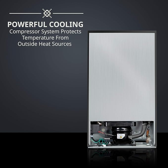 Ivation 28 Bottle Compressor Wine Cooler Refrigerator w/Lock | Large Freestanding Wine Cellar For Red, White, Champagne or Sparkling Wine | 41f-64f Digital Temperature Control Fridge Stainless Steel