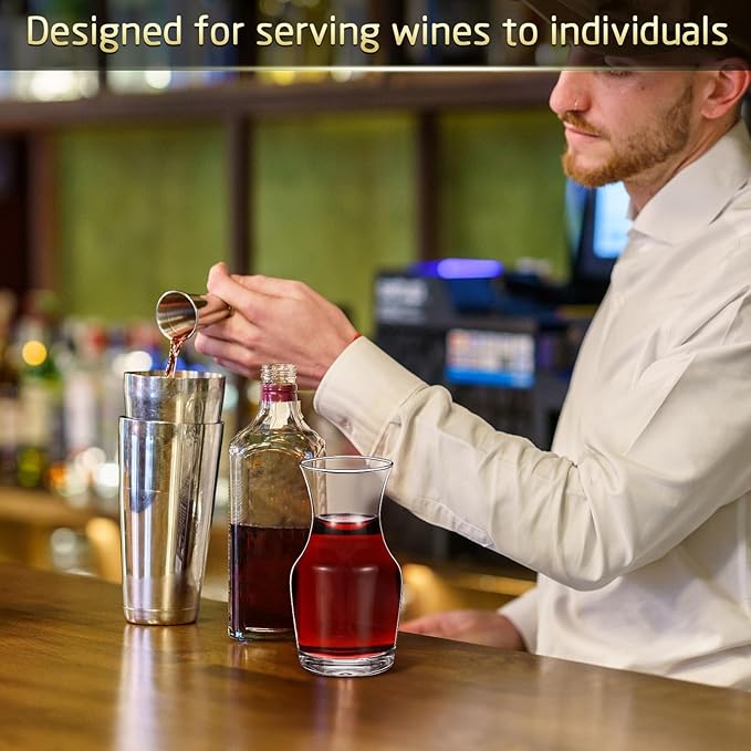 Remagr 30 Pack Single Serving Wine Carafe Glass Small Mini Carafe Individual Wine Refill Decanter for Dinner Parties Tastings Bars Restaurants (6.5 oz)