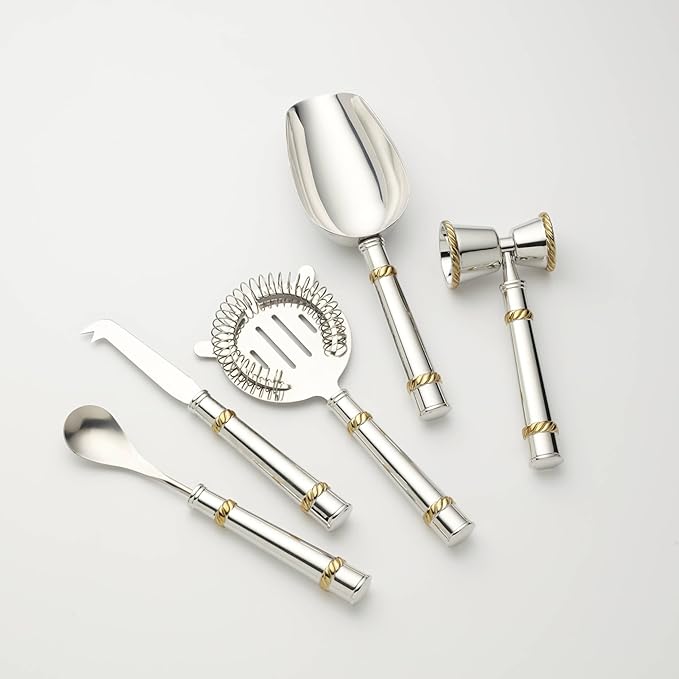Reed and Barton 896529 Roseland 5-Piece Bar Tool Set