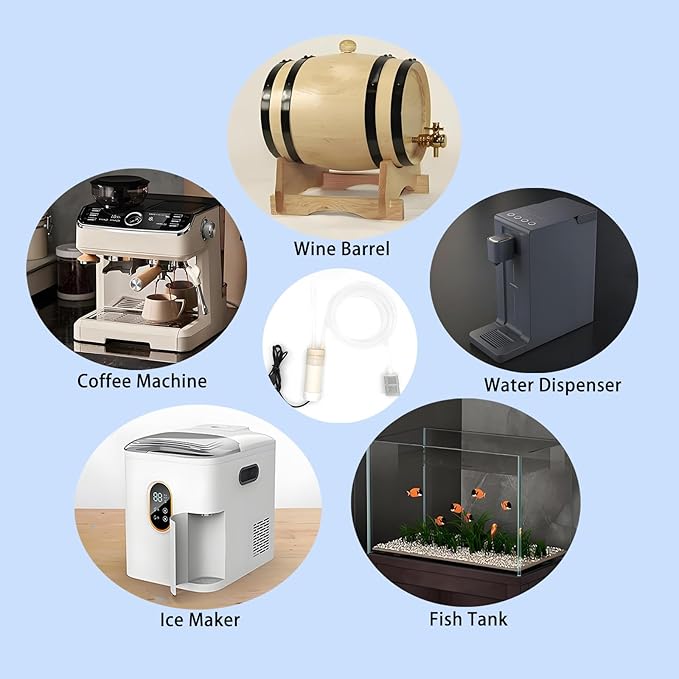 Wine Siphon Pump, Portable USB Electric Auto-Siphon Self Priming Food Grade Beer Transfer Pump for Home Brew Wine,Beer,Mead,Beverages and Kombucha, Mini Water Transfer Pump, No Mess Leak,Low Noise