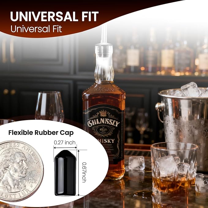 300PCS Pourers Dust Covers, Rubber Liquor Bottle Spout Caps, Olive Oil Wine Pour Spout Covers for Bar, Kitchen, Restaurants