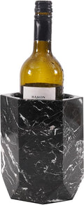 Radicaln Marble Wine Chiller Bucket 6.5 Inch Black 750ml Wine Bottle Cooler & Champagne Chiller, Multi-Purpose Utensil Holder, Vase & Bar Cart Decor, Ice-Free with Non-Slip Felt Base, Luxury Wine Gift