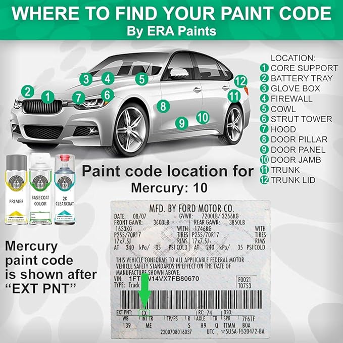 ERA Paints UQ - Wine Red Metallic for MERCURY Exact Match Automotive Touch Up Paint Spray - Pro Kit