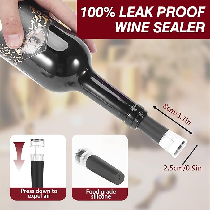 Electric Wine Aerator Pourer Spout - Automatic Wine Pourer with One Touch Button Control - Rechargeable Wine Decanter, Wine Accessories Gifts for Wine Lovers