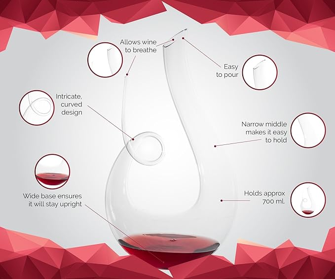 Godinger Wine Decanter, Crystal Wine Decanter Carafe, Wine Aerator, Wine Gifts