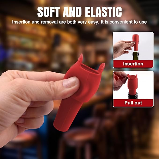 Silicone Wine Stopper for Wine Bottles, 2025 New Wine Stoppers for Wine Bottles, Seal Bottle Cover for Beer Champagne, Glass Bottle Sealer Covers Wine Stoppers for Home Use (8, All)