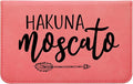 Leatherette 2-Piece Wine Tool Set - Hakuna Moscato (Pink w/Black)