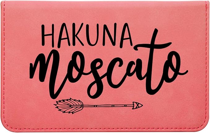 Leatherette 2-Piece Wine Tool Set - Hakuna Moscato (Pink w/Black)