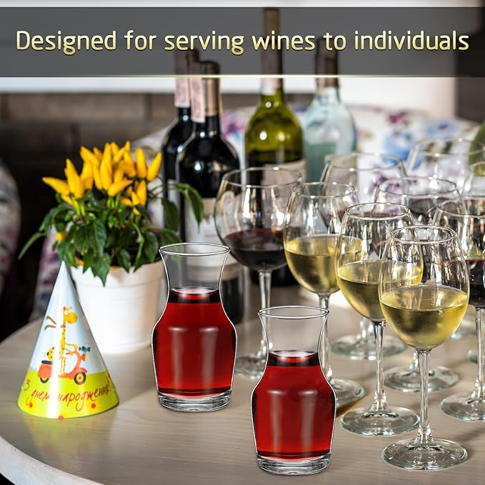 Remagr 36 Pack Single Serving Wine Carafe Glass Small Mini Carafe Individual Wine Refill Decanter for Dinner Parties Tastings Bars Restaurants (6.5 oz)