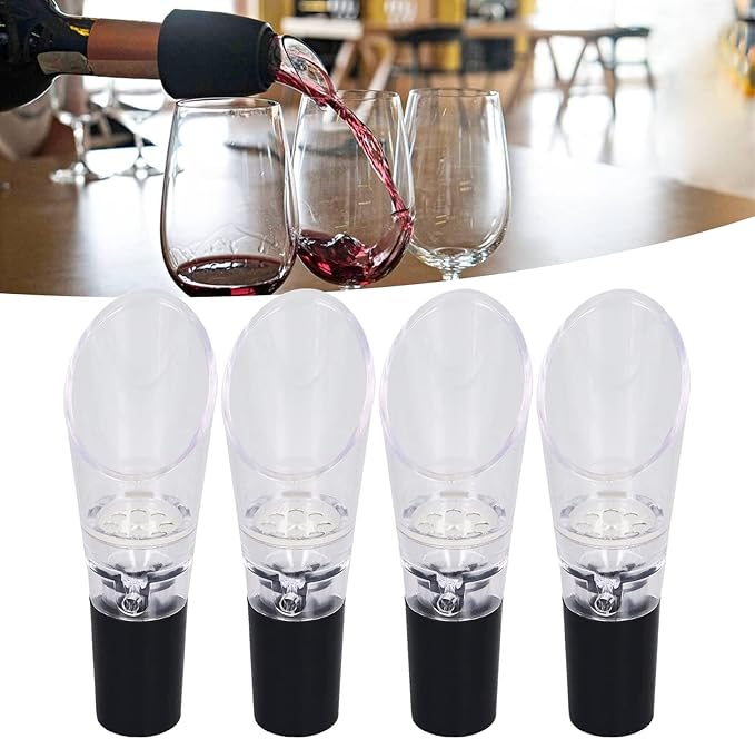 8PCS Wine Aerator, Wine Filter Wine Pourer Spout Wine Aerator Pourer Spout Portable Wine Aerating Wine Aerator Decanter Spout (Silver)