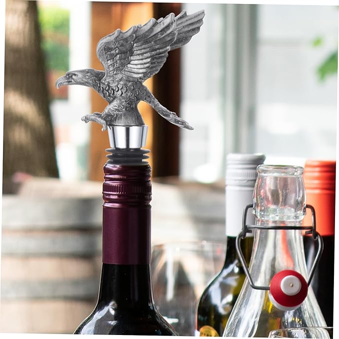 Eagle Wine Bottle Stopper Reusable Metal Wine Sealer Decorative Eagle Head for Home Bar
