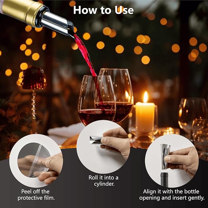 100 Pack Stop Wine Pourer Reusable Drip Free Pourer for Wine, Whiskey, Liquor & Oil Bottles for Easy Pouring from Bottles