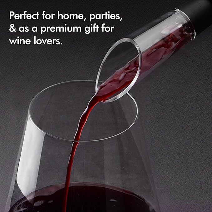 Novara Electric Wine Opener Set 4-in-1 | Rechargeable Corkscrew with Vacuum Stopper, Foil Cutter & Pourer | Automatic Bottle Opener Gift for Wine Lovers