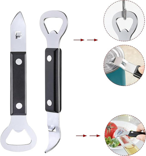2PCS Bottle Opener, JINLIFA Stainless Steel Manual Can Punch Bottle Cap Beer Bottle Openers, Dishwasher Safe