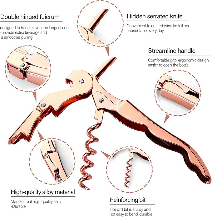 Waiters Corkscrew Professional Wine openers,stainless steel Wine Key for Restaurant Waiters,Classic All-in-one Corkscrew, Bottle Opener and Foil Cutter