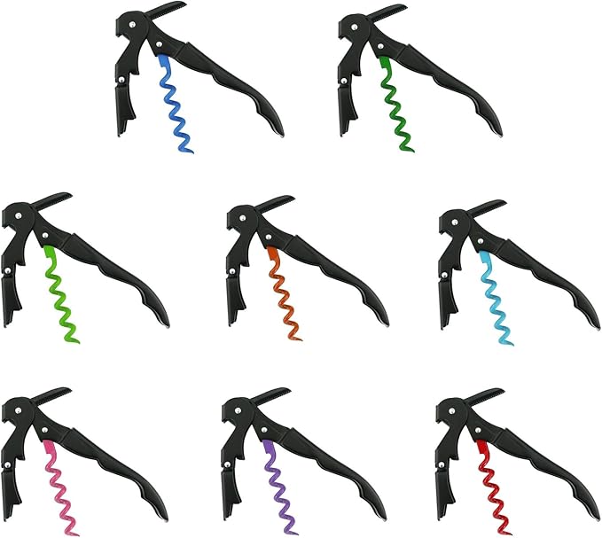 Oenophilia Duo-Lever Professional Waiters Corkscrew - Elixir Black with Lime Spiral Worm