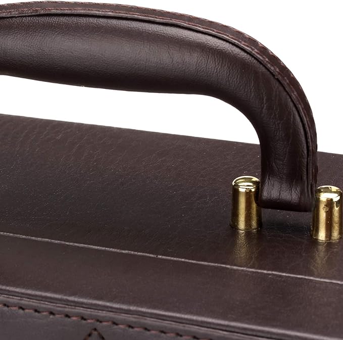 Wine Box, 2 Bottle Leatherette Top Handle with 4 Wine Accessory Travel Wine Gift Box, Handmade Premium Wine Carrier Case
