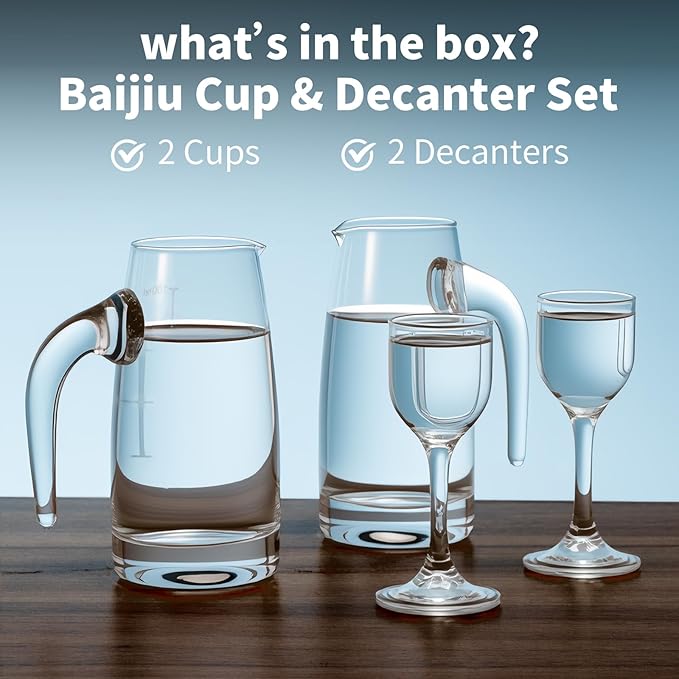 Chinese Baijiu Liquor Serving Set wine Goblet cup ultra-transparent glass