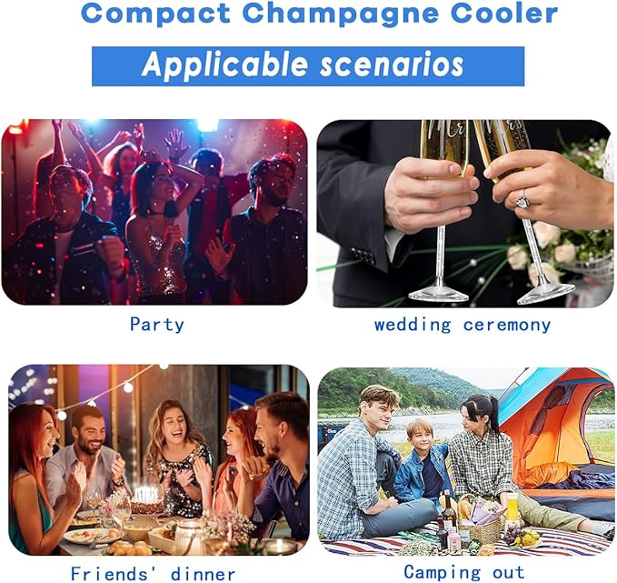 HI FINE CARE Active Wine Cooler, Freezer Sleeve, Quick Cooling, Keeps Drink Cold, 2 Packs