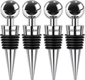 4Pcs Wine Saver Wine Stopper Wine Bottle Plug with Silicone Reusable Wine Corks, Expanding Beverage Bottle Stopper, Reusable Bottle Sealer Keeps Wine Fresh