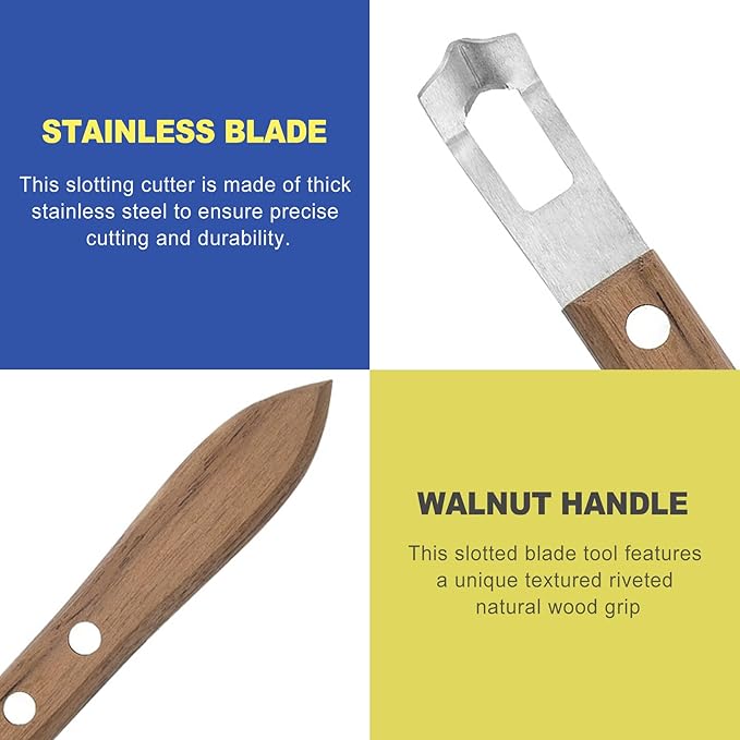 Stainless Steel Channel Knife Bar Tool, Walnut Handle Lemon Twist Tool & Citrus Zester, Lemon Peeler & Orange Peeler for Cocktails, Drink Garnish Zester Tool for Home Bartenders