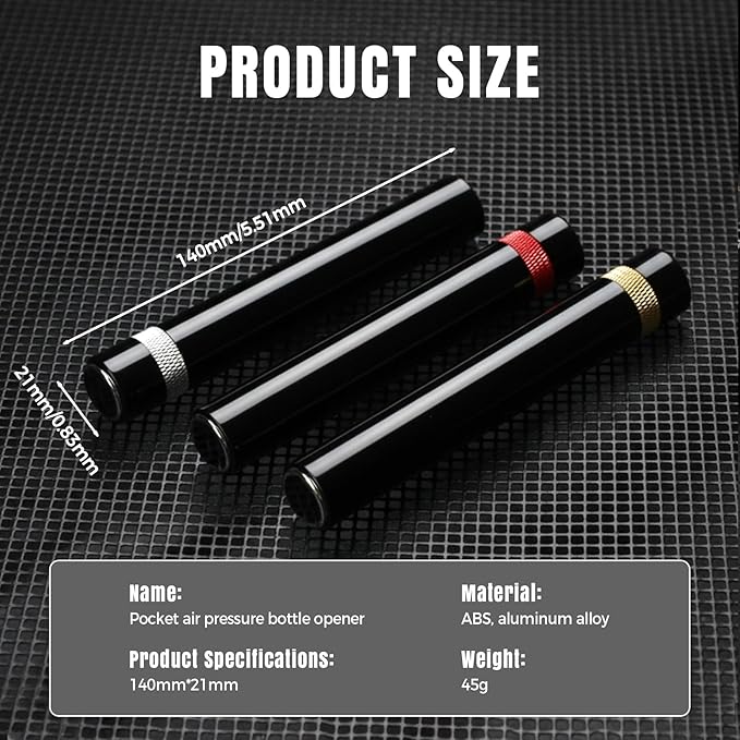 Portable Air Pressure Wine Opener, 2025 New Mini Travel Wine Bottle Opener, Magnetic Connection Port Wine Opener for Home Restaurant Party, 3-7 Compression Quick Open (Silver)