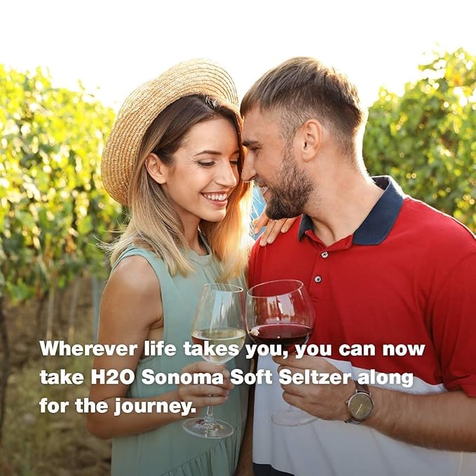 H2o Pinot Noir – Complex & Structured | Non-Alcoholic Wine-Infused Beverage from California | 0.0% Alcohol | No Added Sugar, Low Calorie | 24 x 12 fl oz Cans (1.5x Larger Format, Bulk Pack)