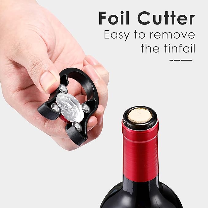 IPOW Wine Opener, Zinc Alloy Wine Bottle Opener, Wing Corkscrew Heavy Duty, Manual Multifunctional Cork Screw for Waiter,